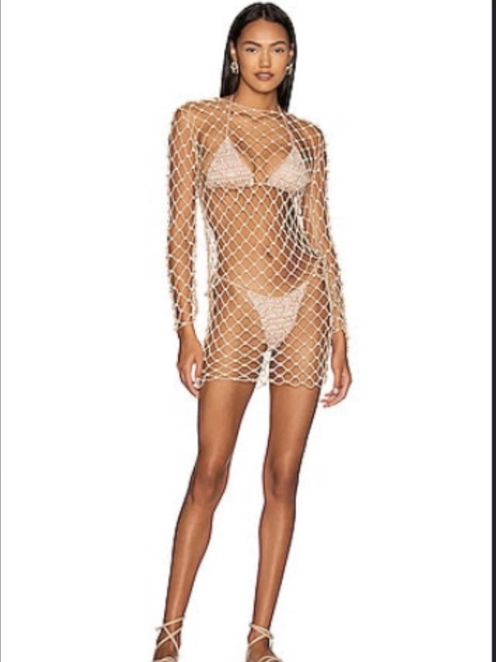 Tularosa Knit W/faux pearls cover up